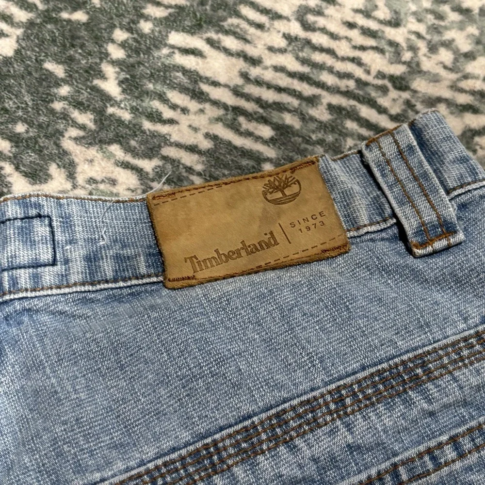 Vintage 90s Timberland Wide Leg Baggy Embroidered Jeans 30X30 - Picture 8 of 9